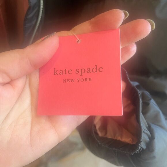 Kate Spade ♠️ Black Puffer Jacket with Rose Pink Interior & Accents! - Picture 14 of 15